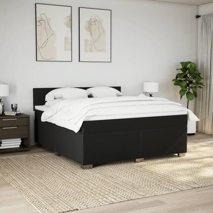 kontinentalseng med madras 180x200 cm stof sort