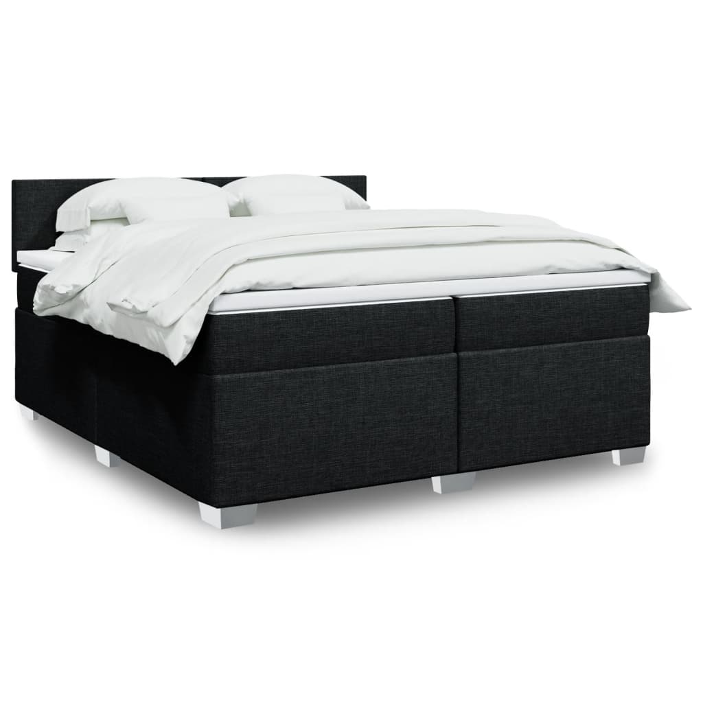 kontinentalseng med madras 200x200 cm stof sort