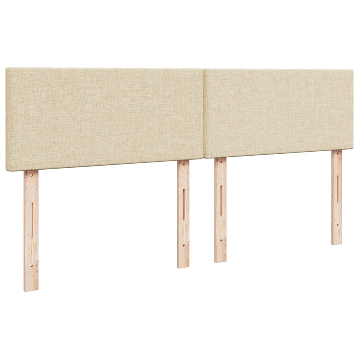 kontinentalseng med madras 200x200 cm stof cremefarvet