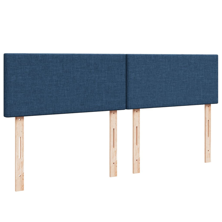kontinentalseng med madras 200x200 cm stof blå