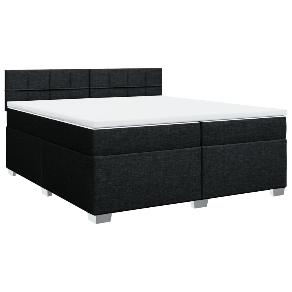 kontinentalseng med madras 200x200 cm stof sort
