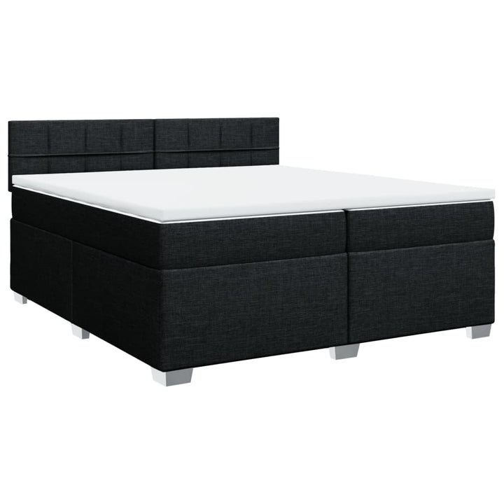 kontinentalseng med madras 200x200 cm stof sort