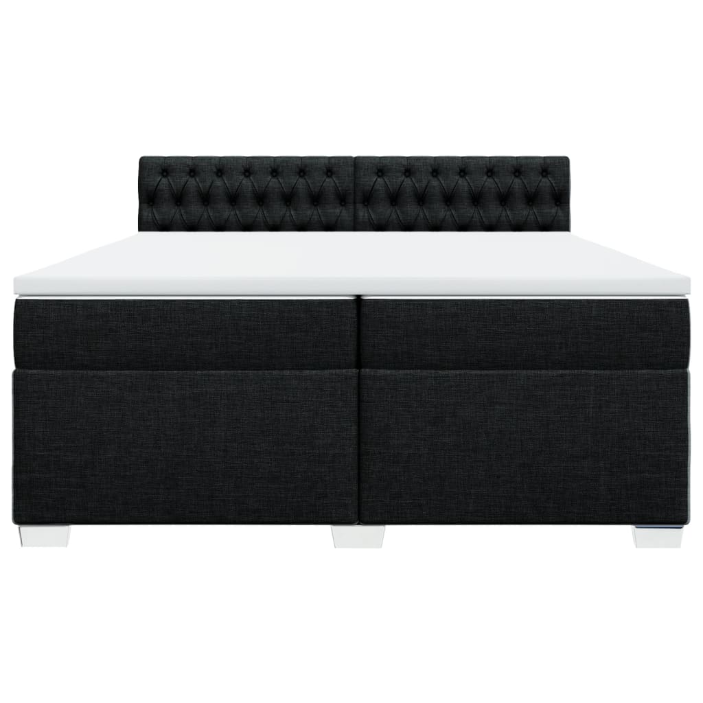 kontinentalseng med madras 200x200 cm stof sort