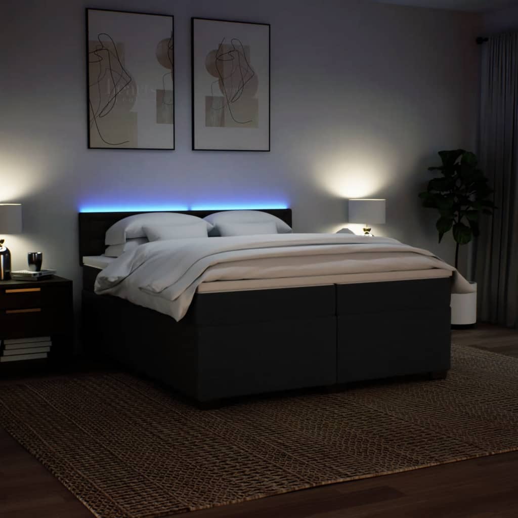 kontinentalseng med madras 200x200 cm stof sort