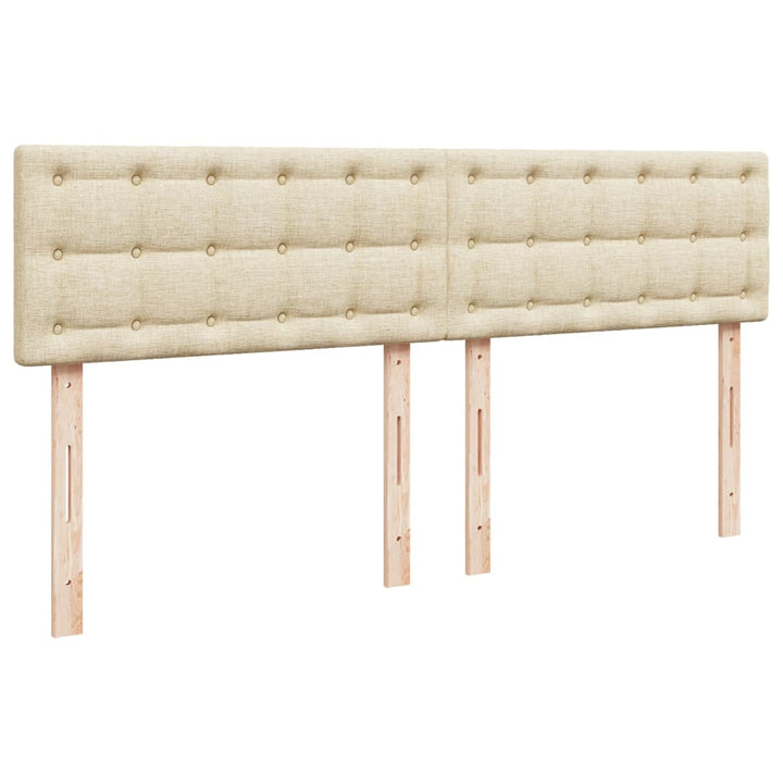kontinentalseng med madras 200x200 cm stof cremefarvet