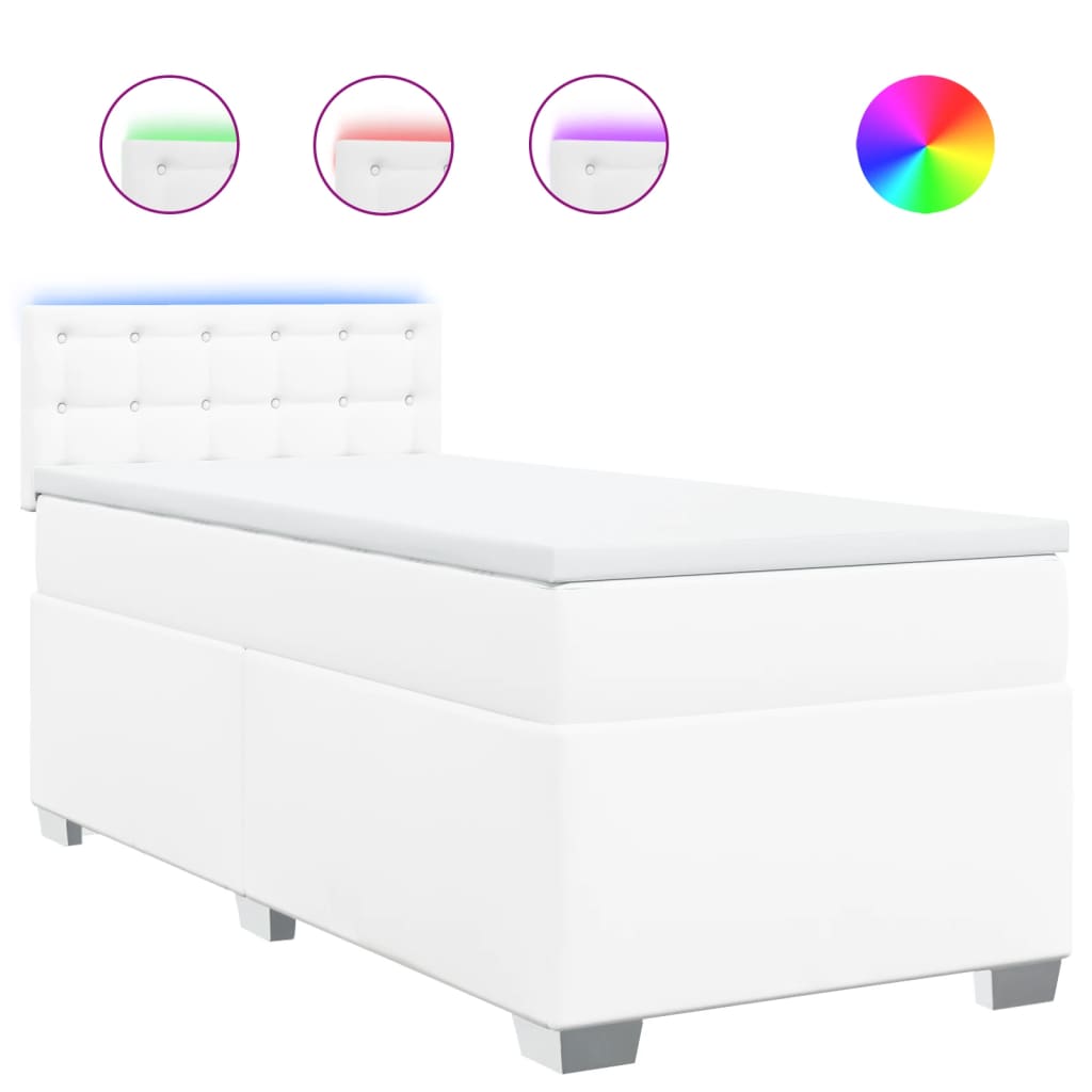 kontinentalseng med madras 80x200 cm kunstlæder hvid