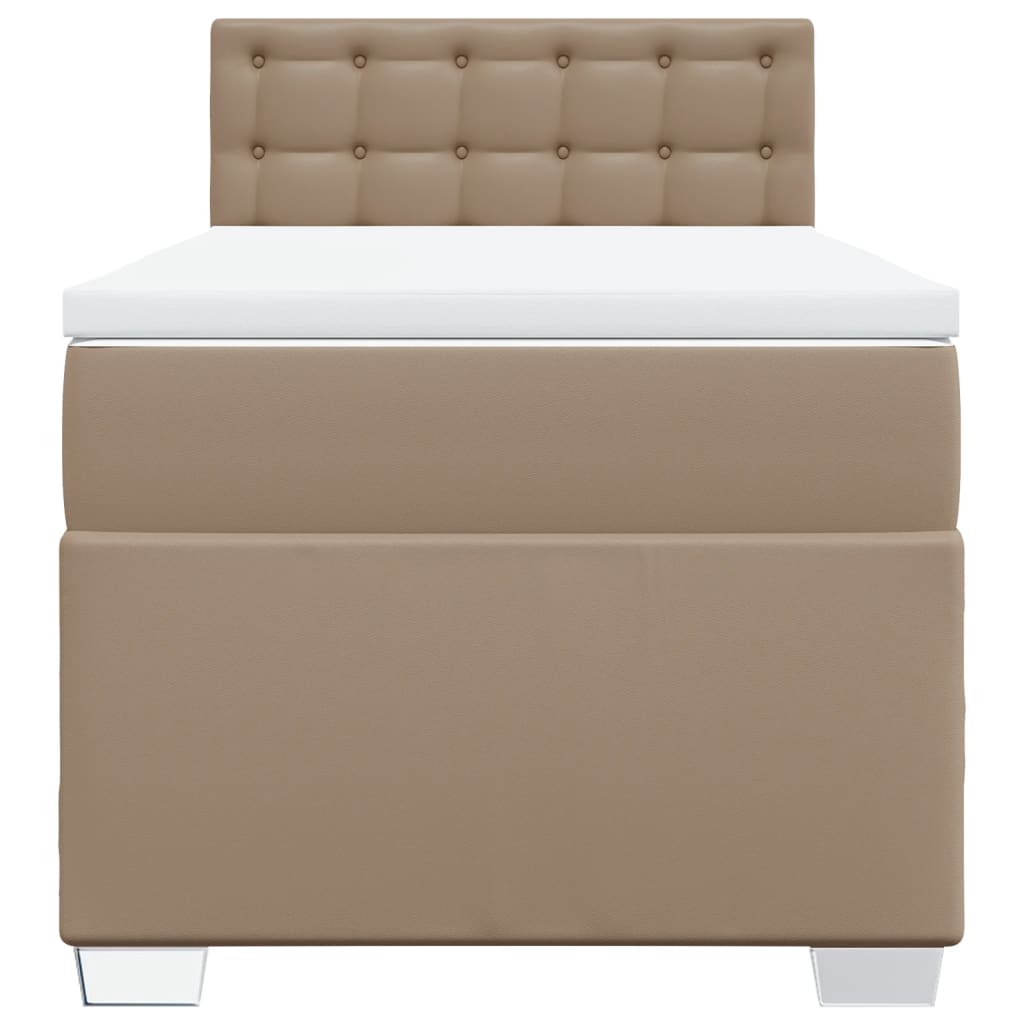 kontinentalseng 80x200 cm kunstlæder cappuccinofarvet