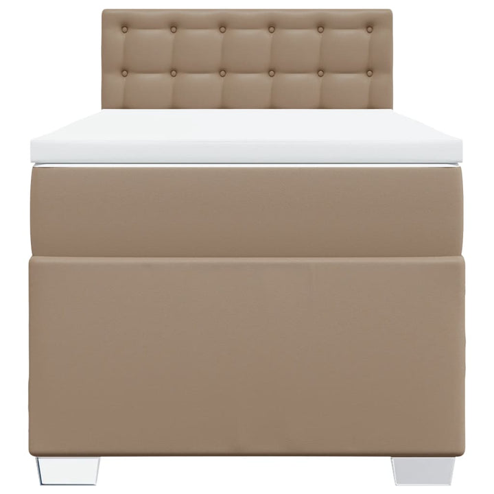 kontinentalseng 80x200 cm kunstlæder cappuccinofarvet