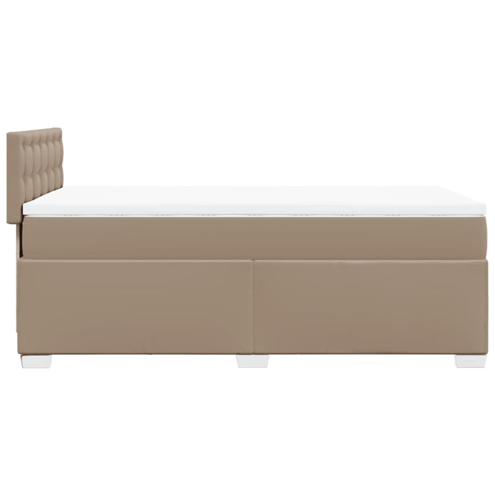 kontinentalseng 80x200 cm kunstlæder cappuccinofarvet