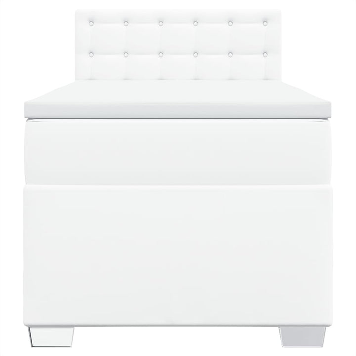 kontinentalseng med madras 90x190 cm kunstlæder hvid