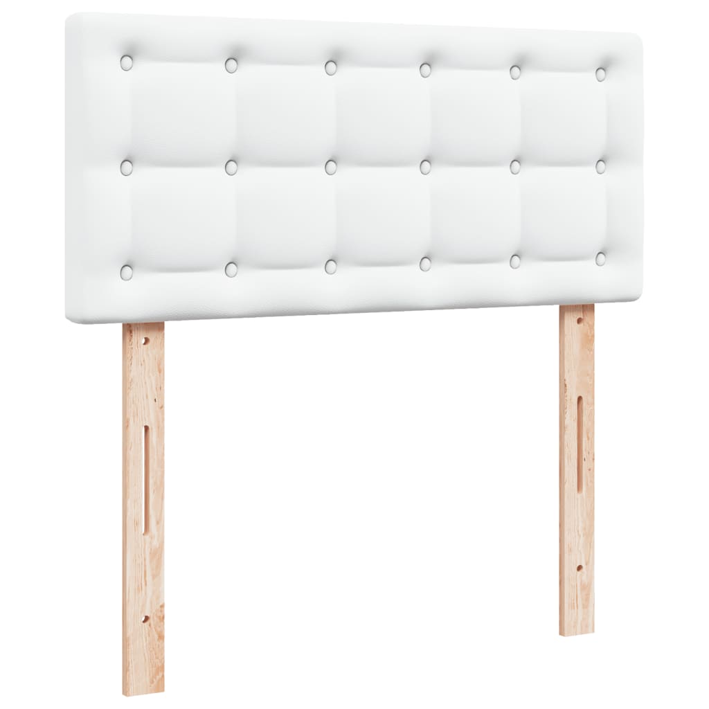 kontinentalseng med madras 90x200 cm kunstlæder hvid