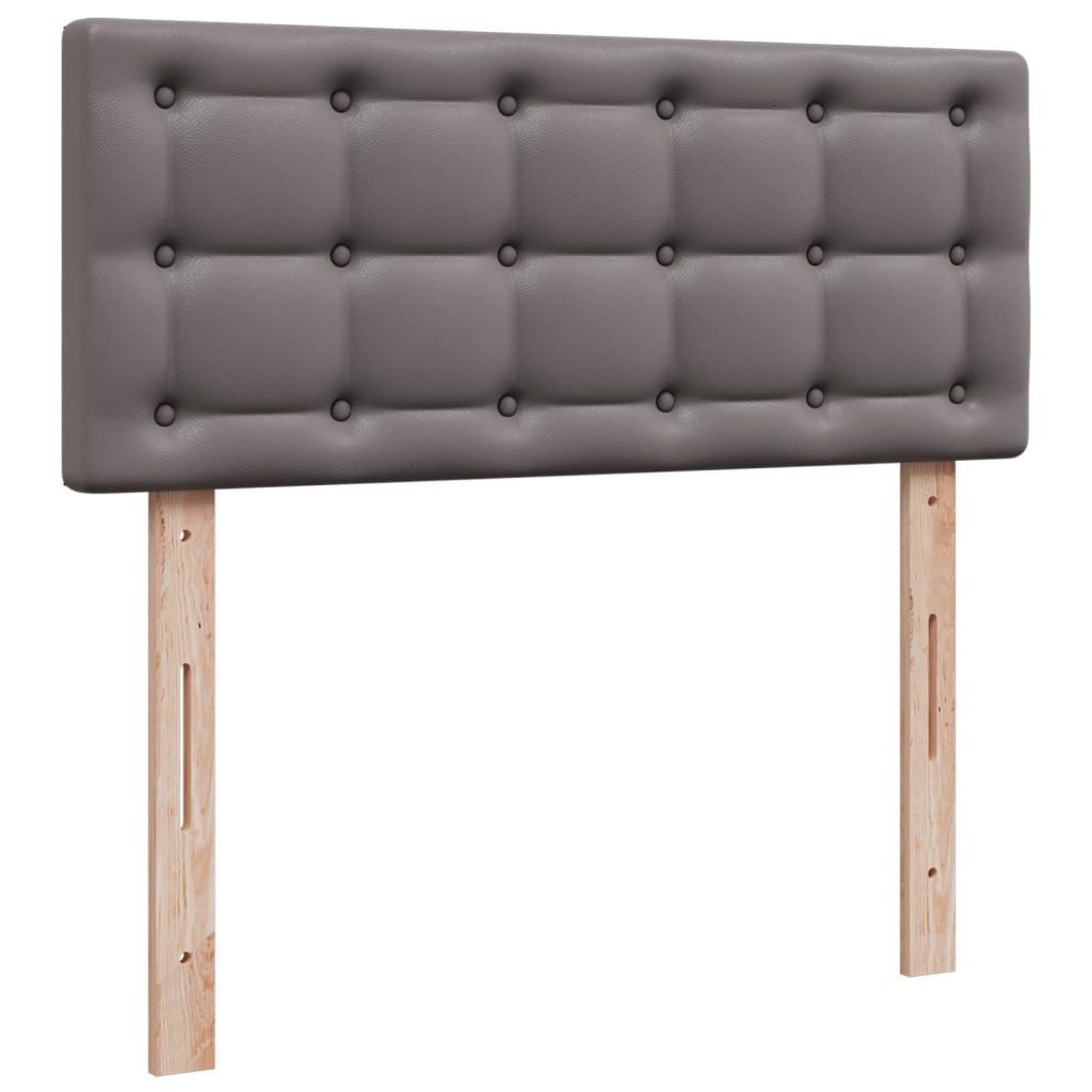 kontinentalseng med madras 120x200 cm kunstlæder grå