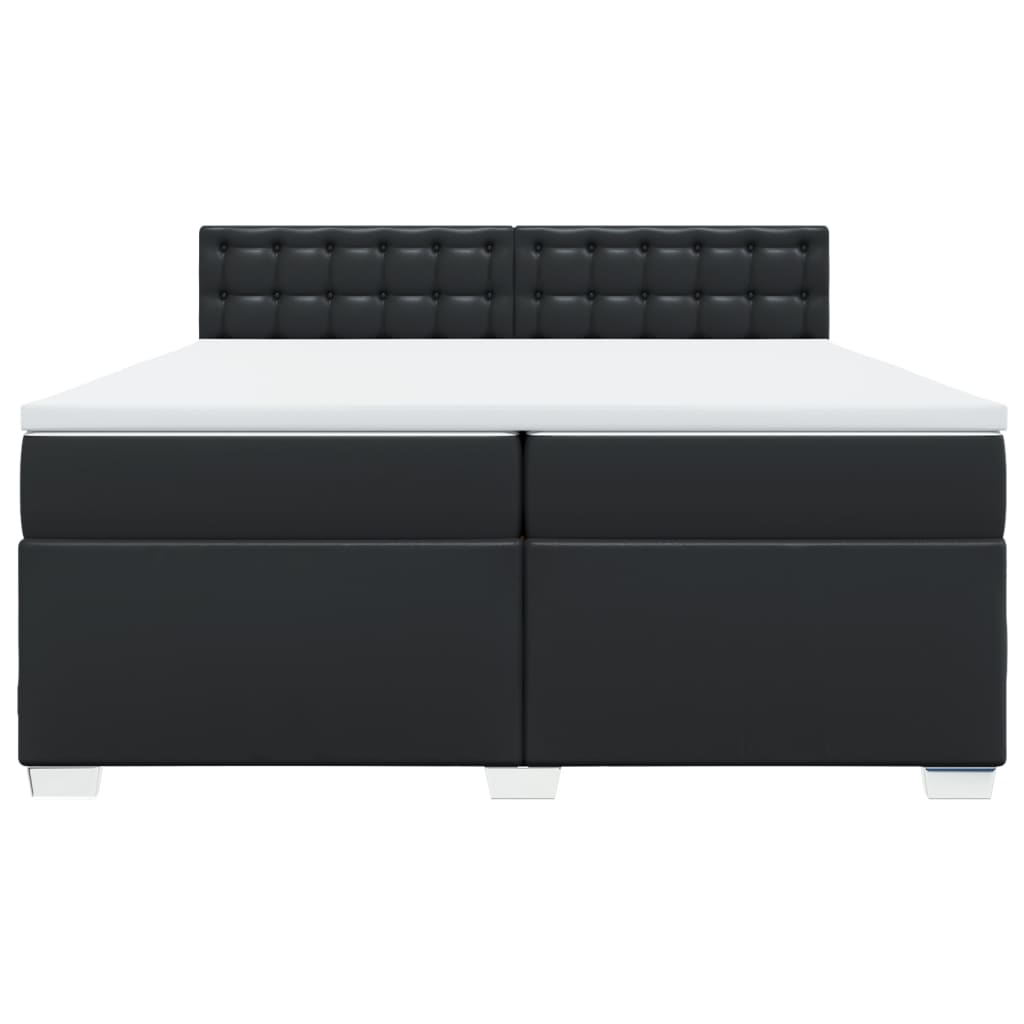 kontinentalseng med madras 200x200 cm kunstlæder sort