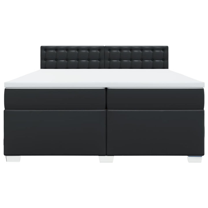 kontinentalseng med madras 200x200 cm kunstlæder sort