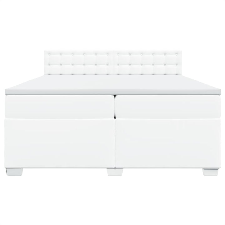 kontinentalseng med madras 200x200 cm kunstlæder hvid