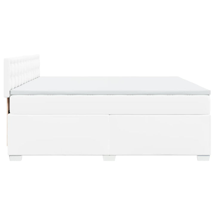 kontinentalseng med madras 200x200 cm kunstlæder hvid