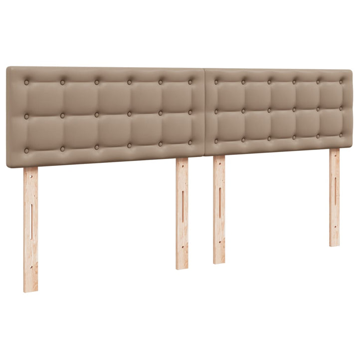 kontinentalseng 200x200 cm kunstlæder cappuccinofarvet