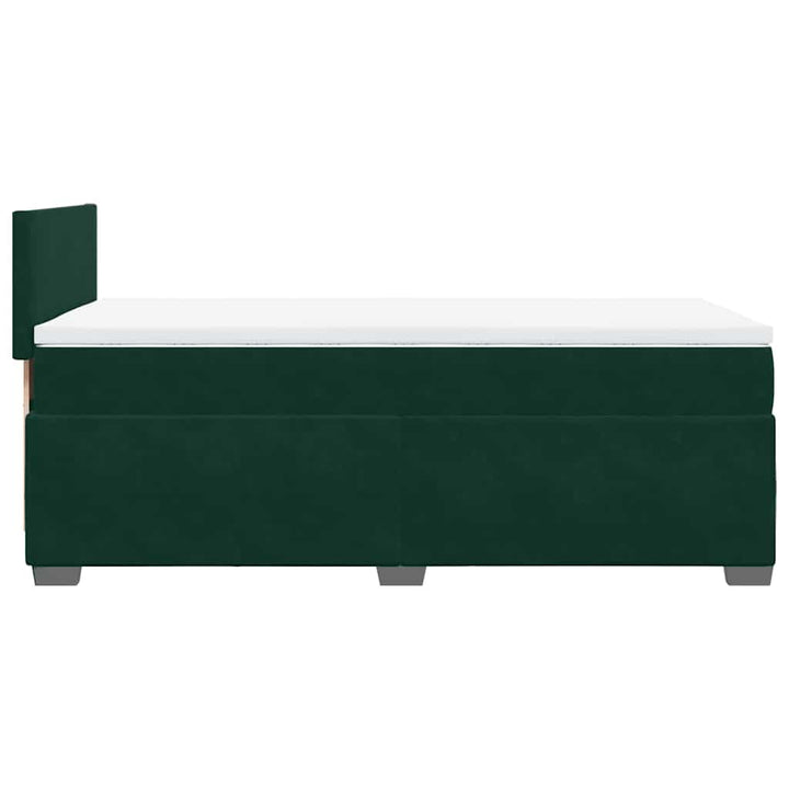 kontinentalseng med madras 80x200 cm fløjl mørkegrøn