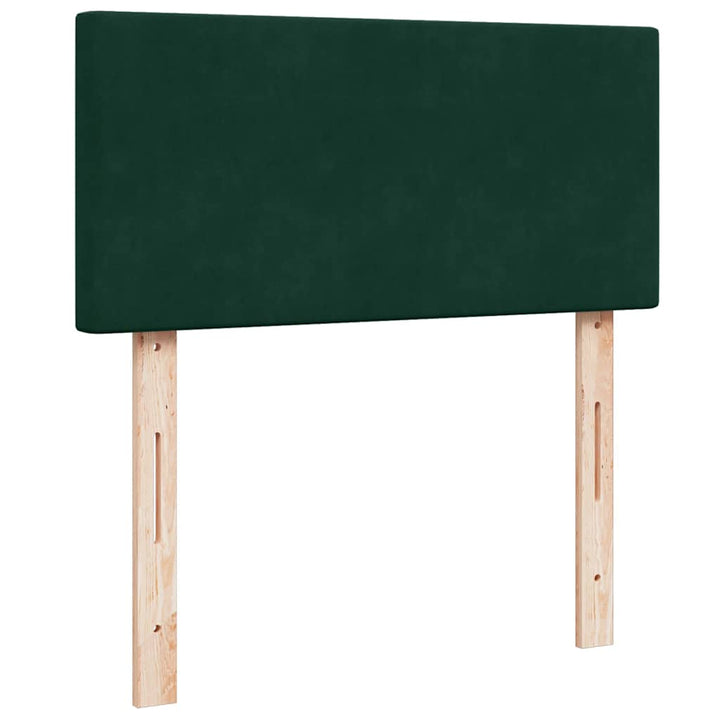 kontinentalseng med madras 80x200 cm fløjl mørkegrøn