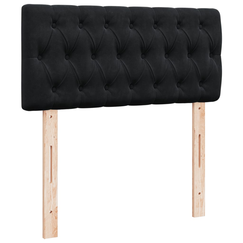 kontinentalseng med madras 80x200 cm fløjl sort