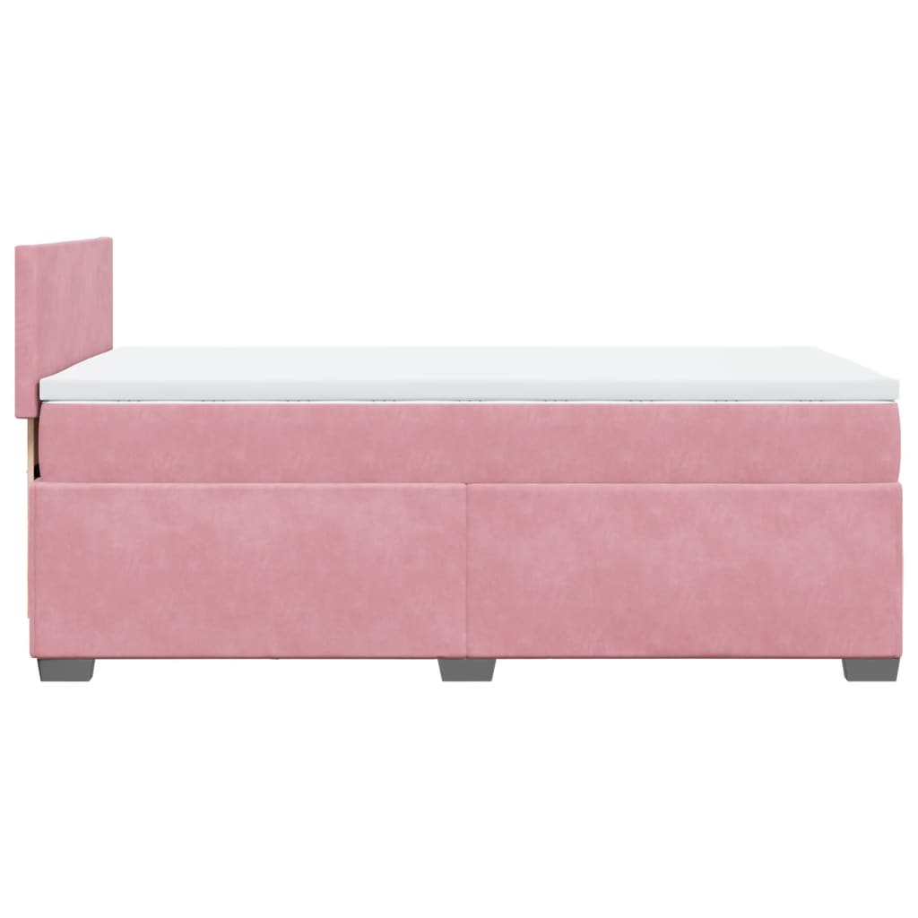 kontinentalseng med madras 90x190 cm fløjl pink