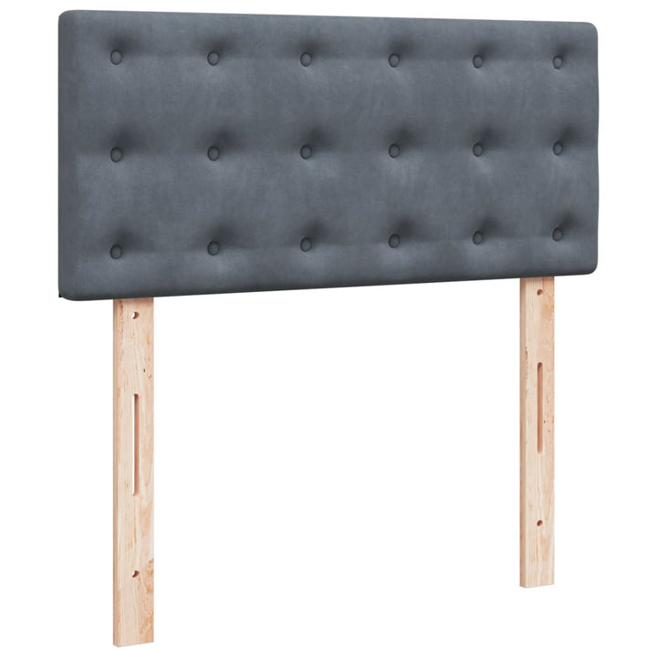 kontinentalseng med madras 90x190 cm fløjl mørkegrå