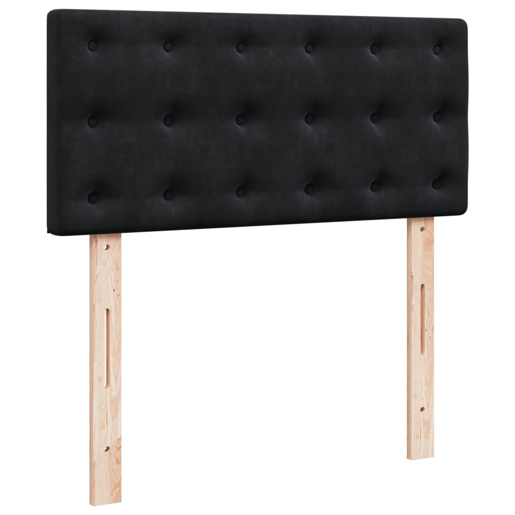kontinentalseng med madras 90x190 cm fløjl sort