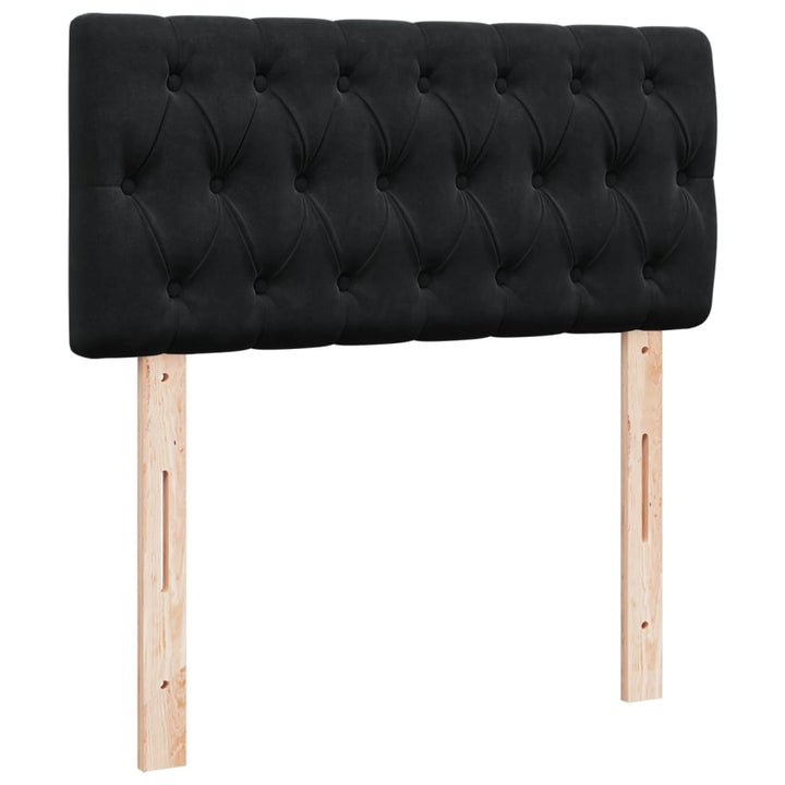 kontinentalseng med madras 90x190 cm fløjl sort