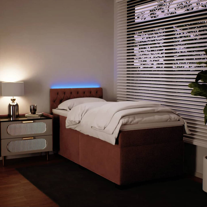 kontinentalseng med madras 90x190 cm fløjl pink