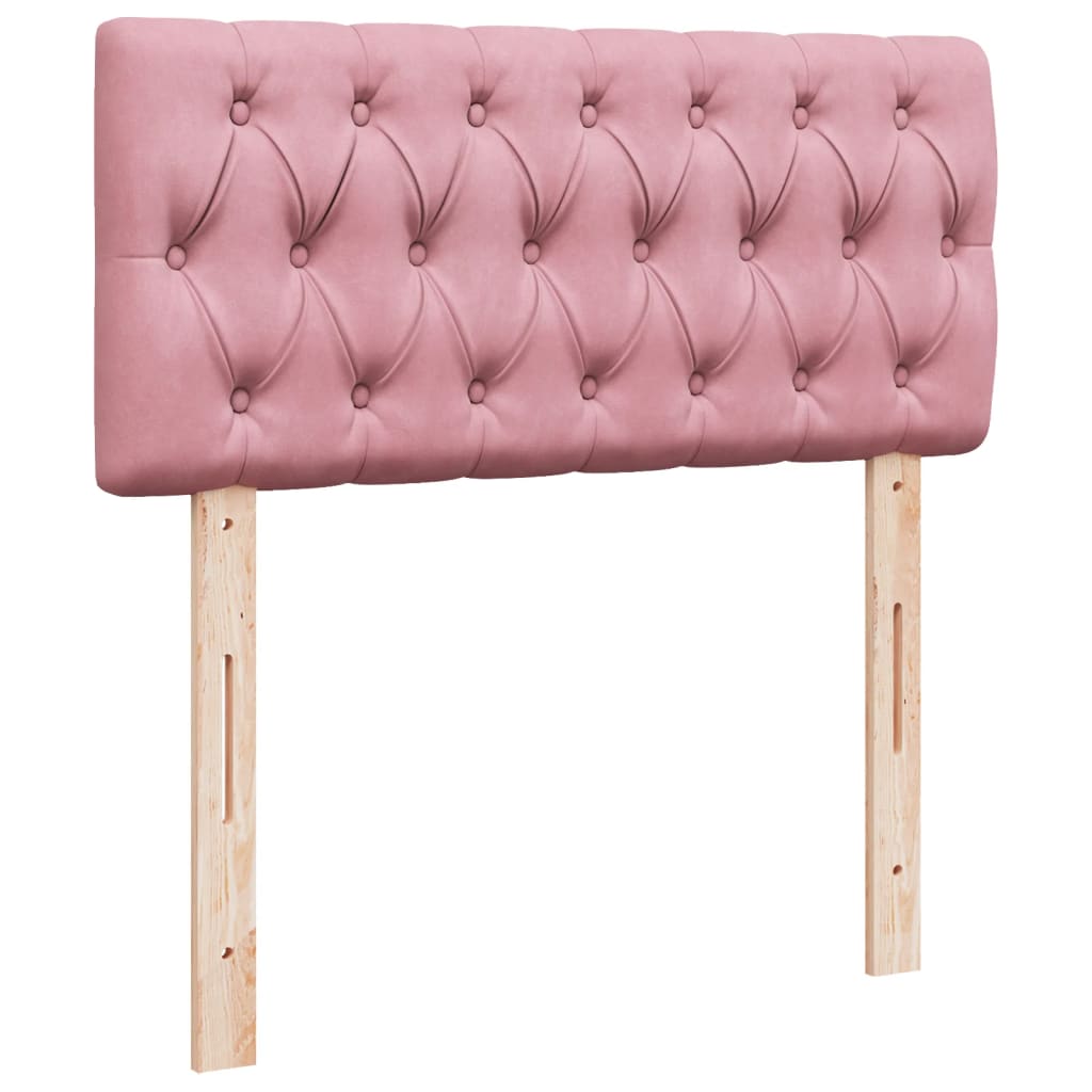 kontinentalseng med madras 90x190 cm fløjl pink