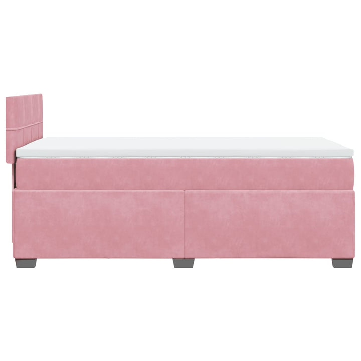 kontinentalseng med madras 90x190 cm fløjl pink