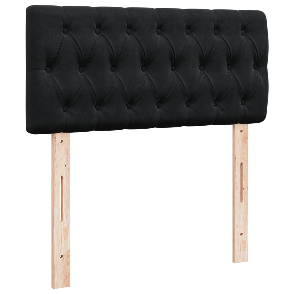 kontinentalseng med madras 90x200 cm fløjl sort