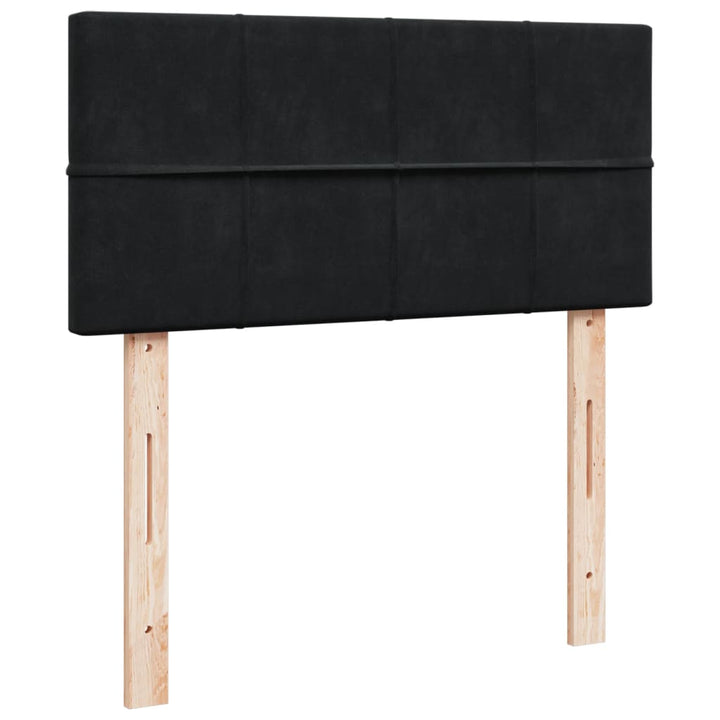 kontinentalseng med madras 90x200 cm fløjl sort