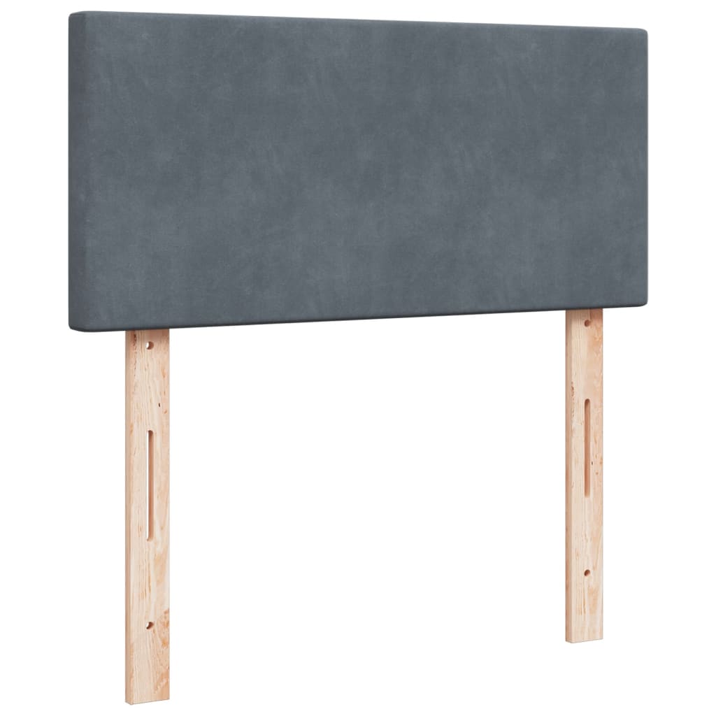 kontinentalseng med madras 100x200 cm fløjl mørkegrå