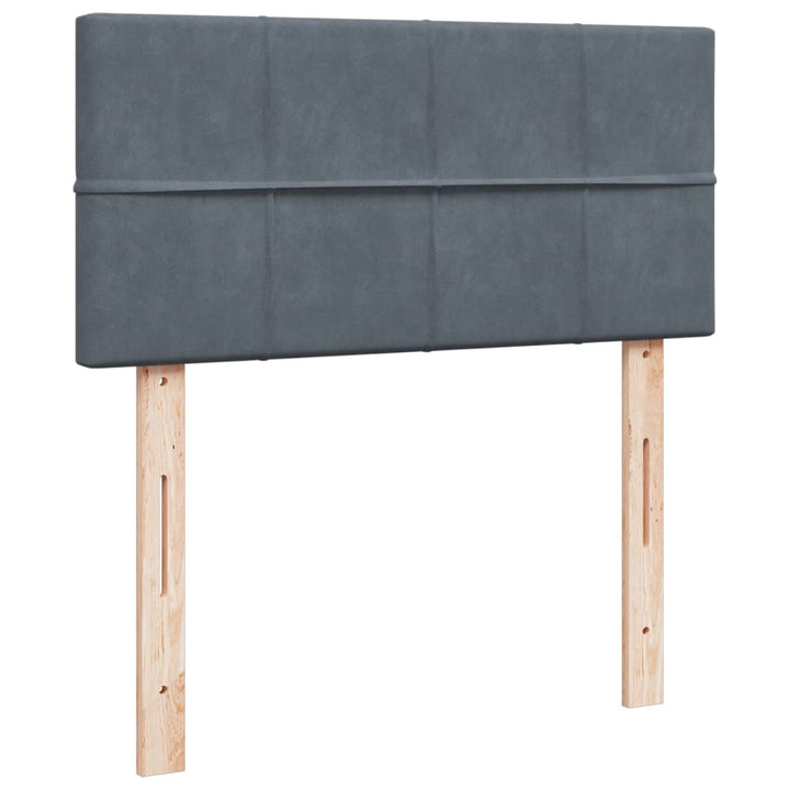 kontinentalseng med madras 100x200 cm fløjl mørkegrå