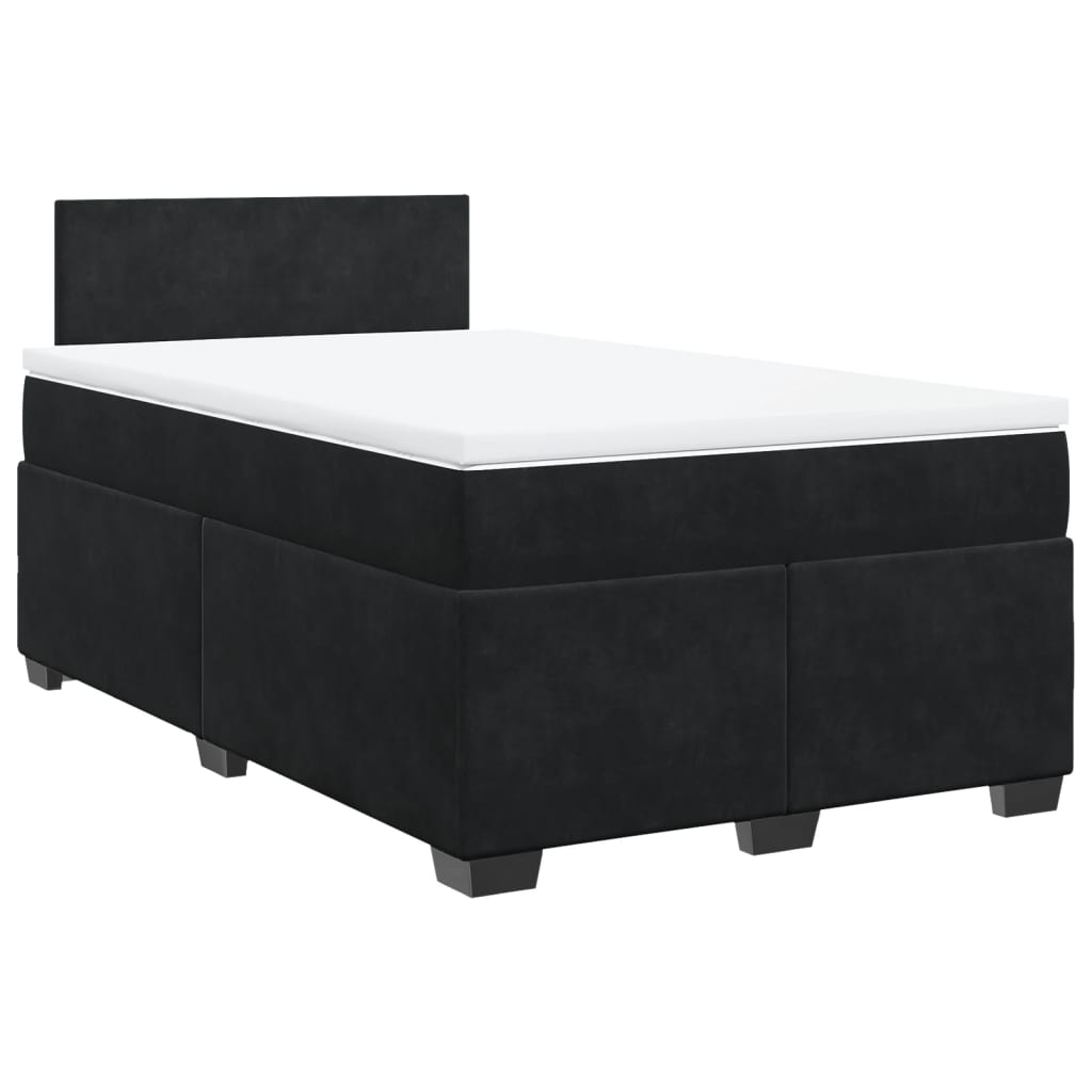 kontinentalseng med madras 120x190 cm velour sort
