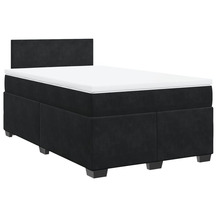 kontinentalseng med madras 120x190 cm velour sort