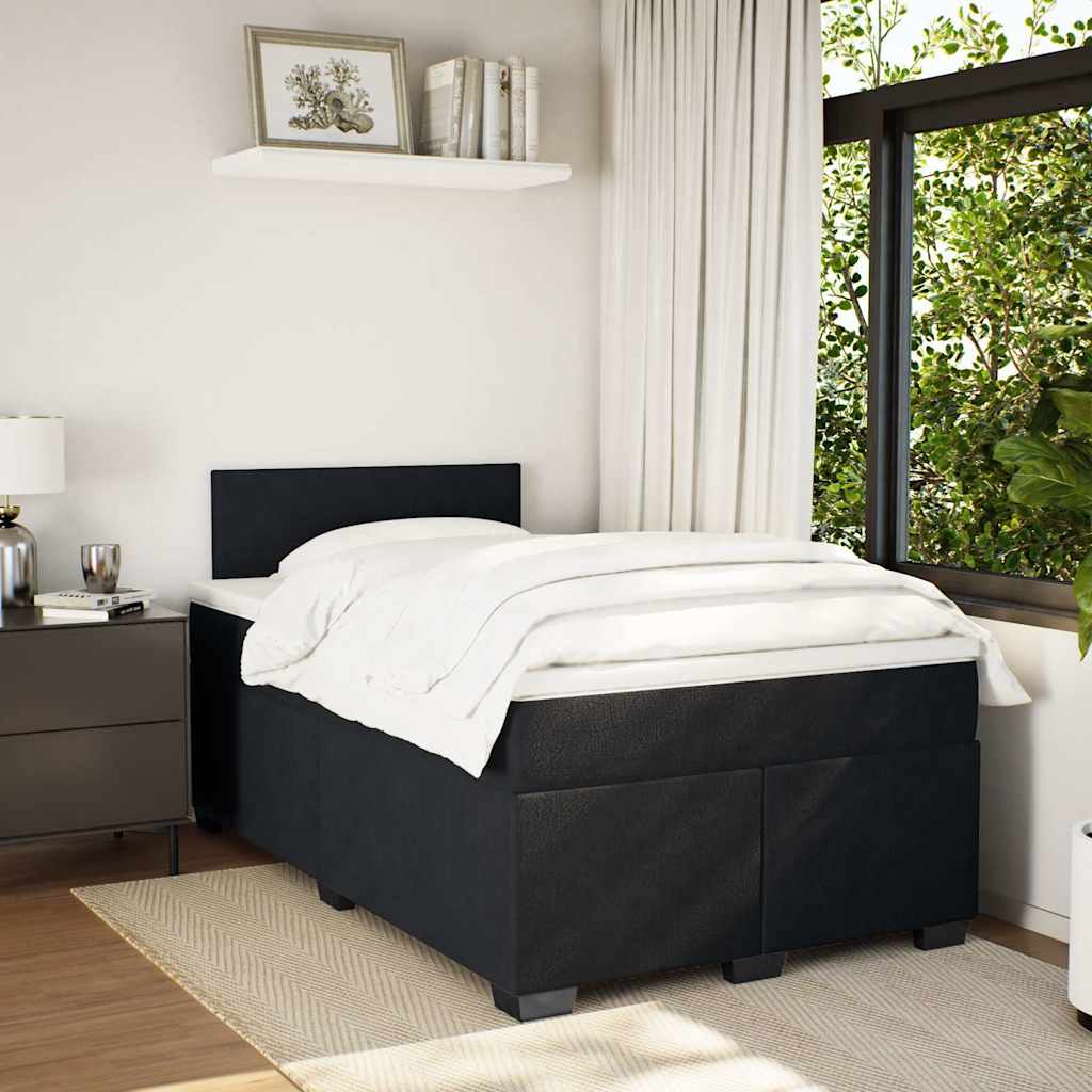 kontinentalseng med madras 120x190 cm velour sort