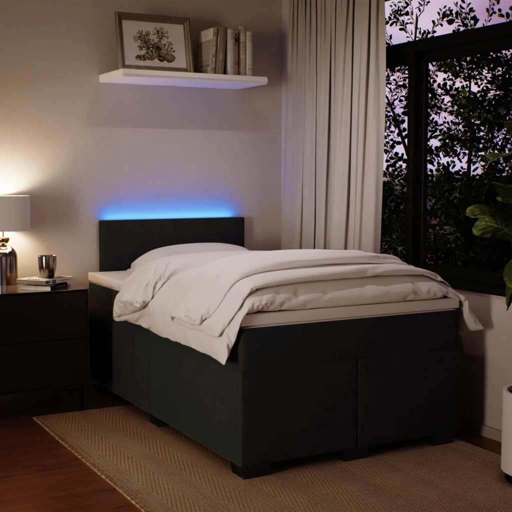 kontinentalseng med madras 120x190 cm velour sort