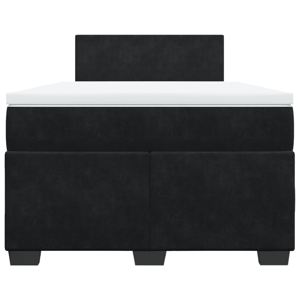 kontinentalseng med madras 120x190 cm velour sort