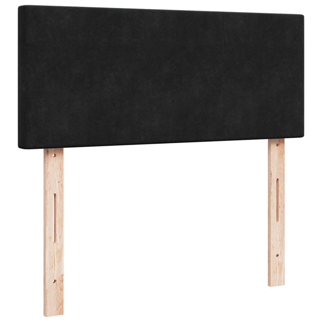 kontinentalseng med madras 120x190 cm velour sort