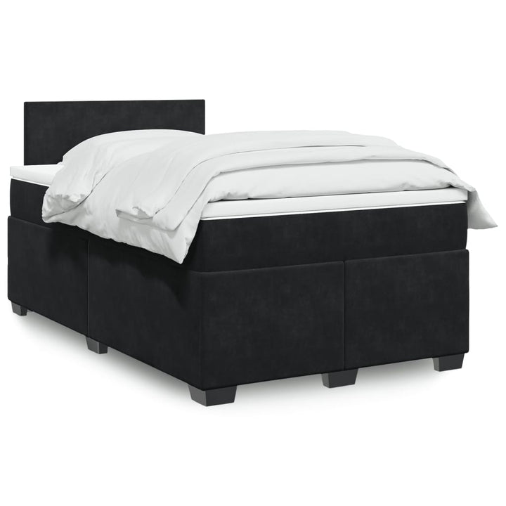 kontinentalseng med madras 120x190 cm velour sort