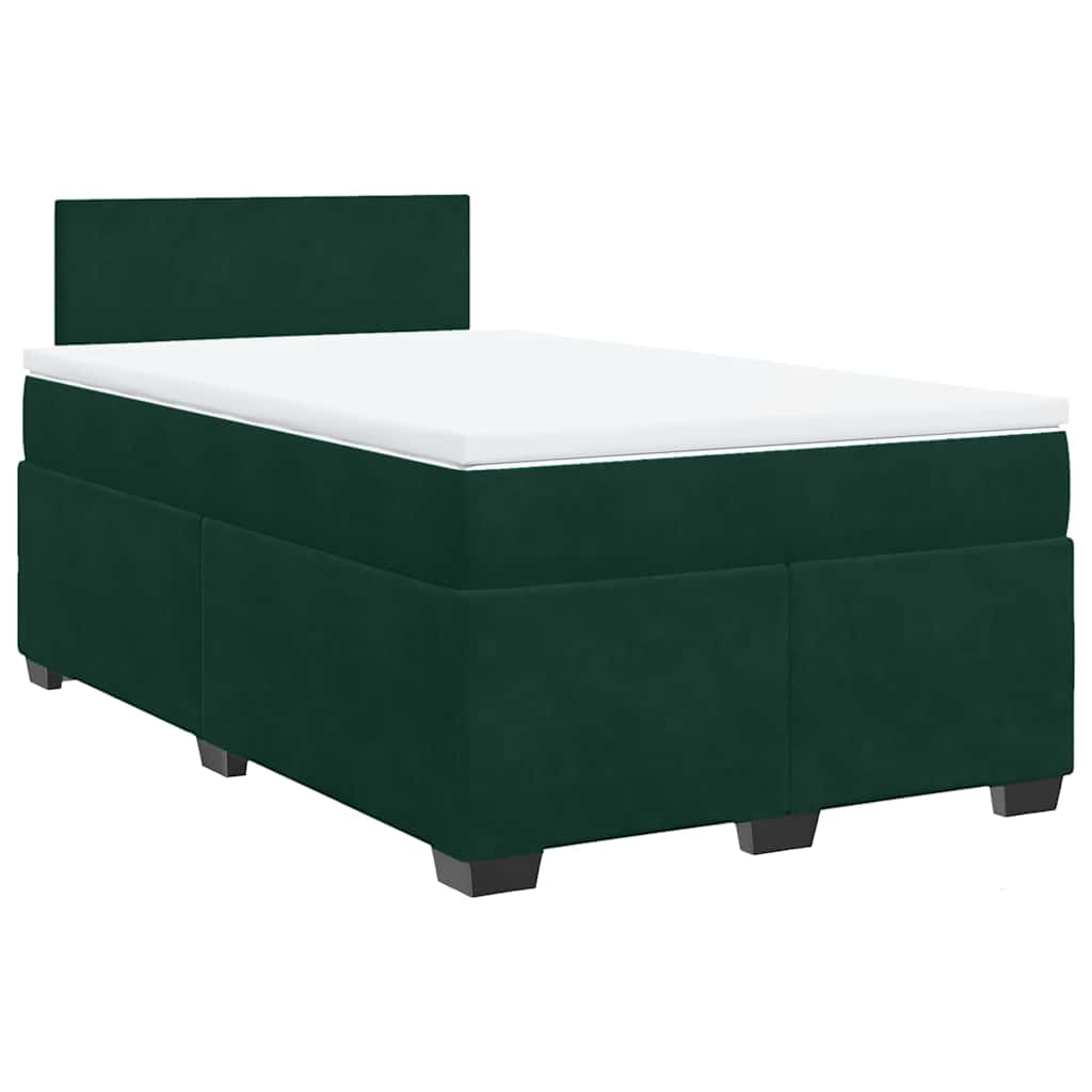 kontinentalseng med madras 120x190 cm velour mørkegrøn