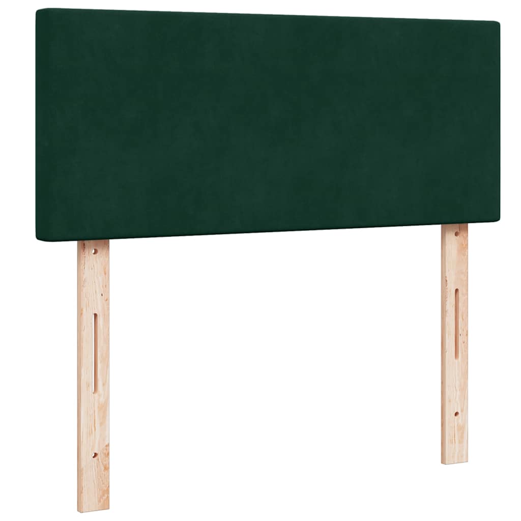 kontinentalseng med madras 120x190 cm velour mørkegrøn