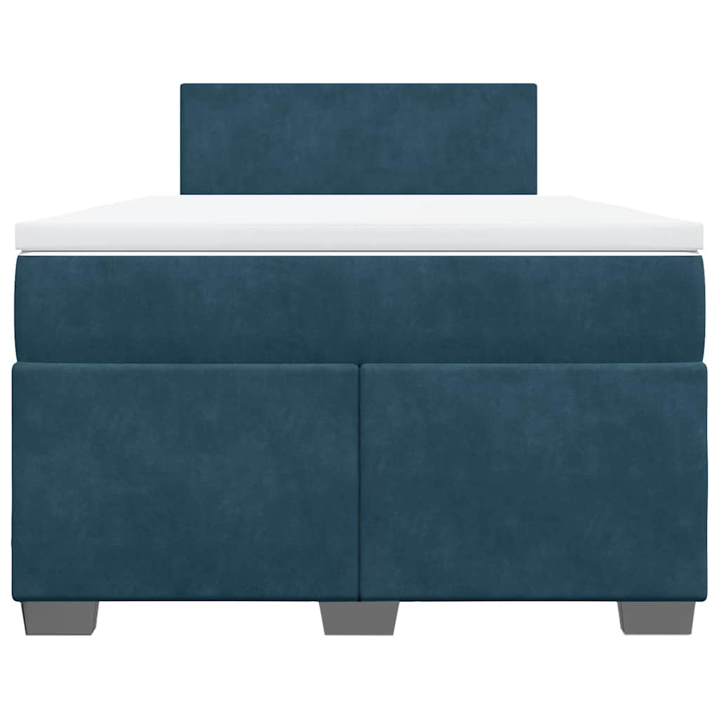 kontinentalseng med madras 120x190 cm velour blå
