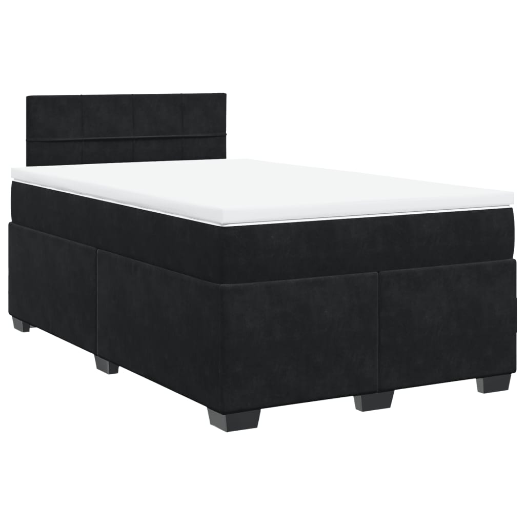 kontinentalseng med madras 120x190 cm velour sort