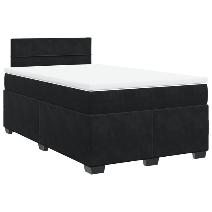 kontinentalseng med madras 120x190 cm velour sort