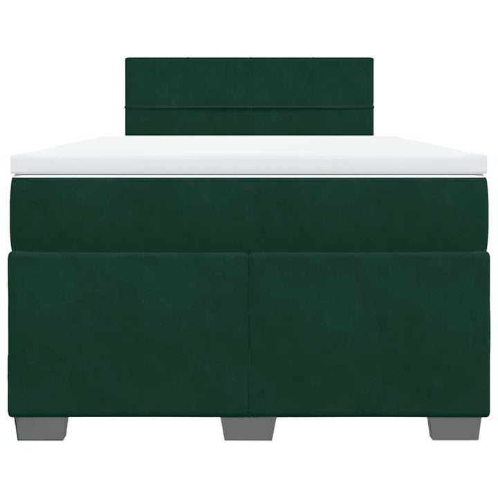 kontinentalseng med madras 120x190 cm velour mørkegrøn