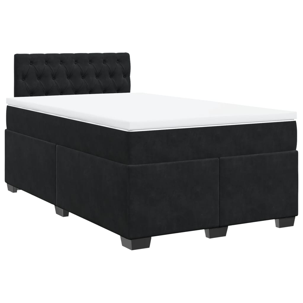 kontinentalseng med madras 120x190 cm velour sort