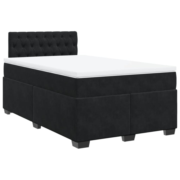 kontinentalseng med madras 120x190 cm velour sort